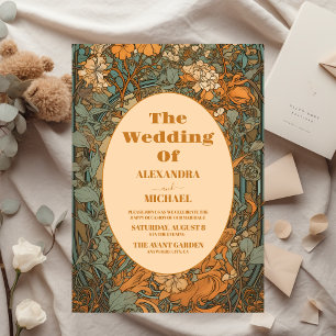 Papier Mariage Art Nouveau Fleurs Terracotta Budget
