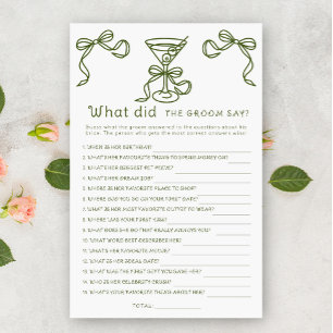 Papier Mariage avec arc martini Que a dit le marié