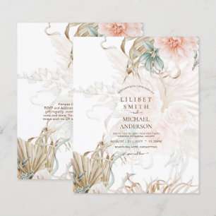 Papier Mariage Bohème Herbe de Pampas Fleur de Sauge de C