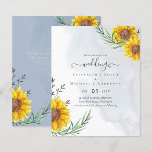 Papier Mariage Bohème Rustique Tournesols Jardiniers