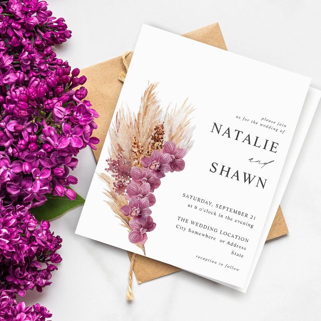 Papier Mariage Boho Floral Purple Budget (Créateur téléchargé)