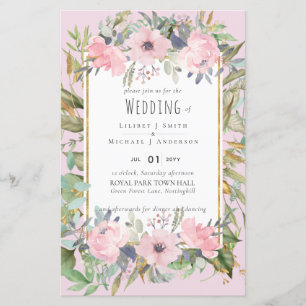Papier Mariage Boho rose pâle
