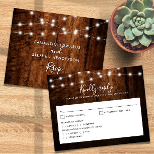 Papier Mariage Bois Rustique et Guirlandes de Ficelle sur