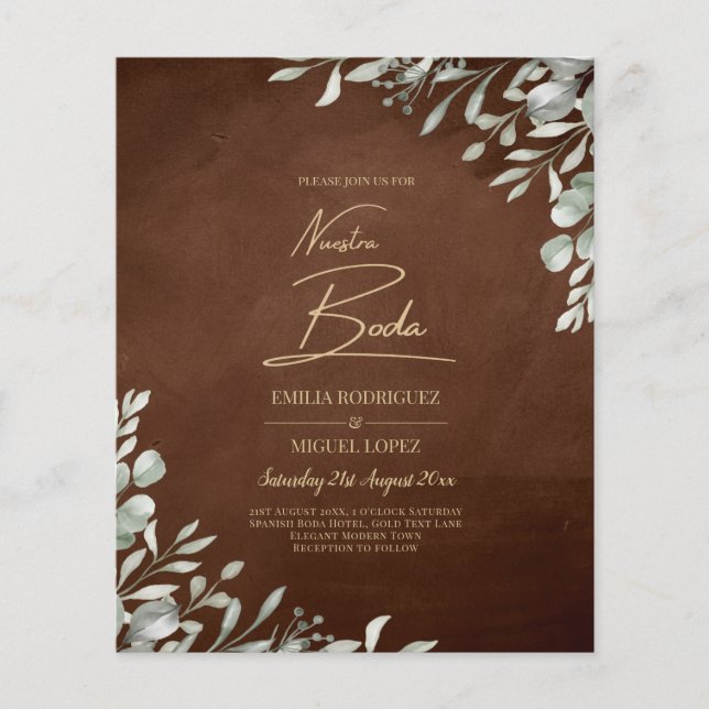 Papier Mariage Brown vert automne hiver (Devant)