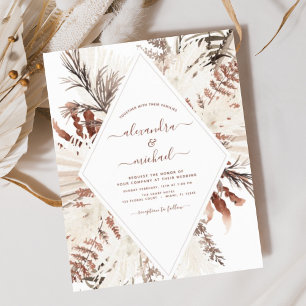 Papier Mariage Budget Boho Terracotta Herbe de Pampas 