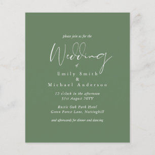 Papier MARIAGE BUDGET Couleurs Vert Sage Olive Invitation