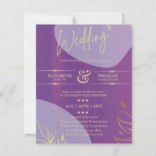 Papier Mariage BUDGET Inviter Lavender Purple Gold