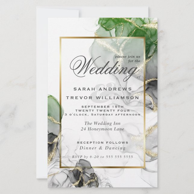 Papier Mariage Budget Or Emerald Vert Onyx (Devant)