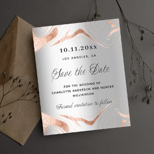 Papier Mariage budget or rose argent épargner la date