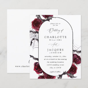 Papier Mariage Budget Red Rose Halloween chauves-souris -