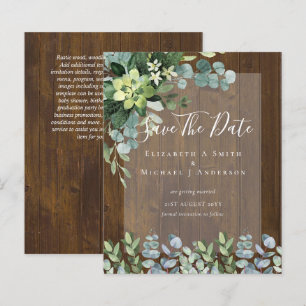Papier MARIAGE BUDGET SAVE DATES - Eucalyptus VERT