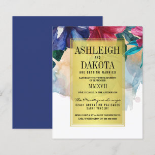 Papier Mariage Budget Tropical Watercolor Flowers
