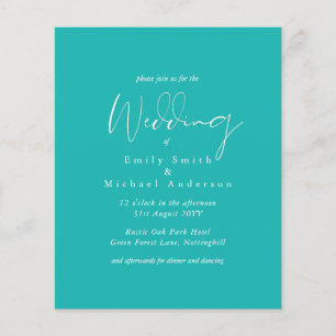 Papier Mariage Budget Turquoise Bleu