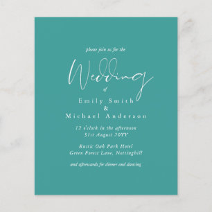 Papier Mariage budget turquoise bleu blanc