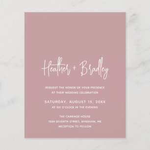 Papier Mariage budgétaire moderne rose minimaliste Invita