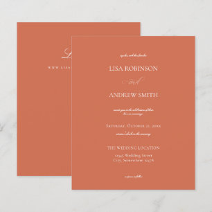 Papier Mariage Calligraphie Orange Saumon Budget