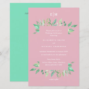 Papier Mariage Carnaval Rose Vert Budget Inviter A9