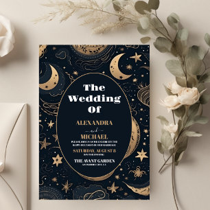 Papier Mariage céleste bleu nuit or budget