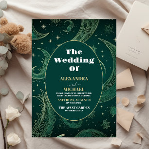 Papier Mariage céleste d'émeraude vert or budget
