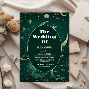 Papier Mariage céleste d'émeraude verte et d'or de budget