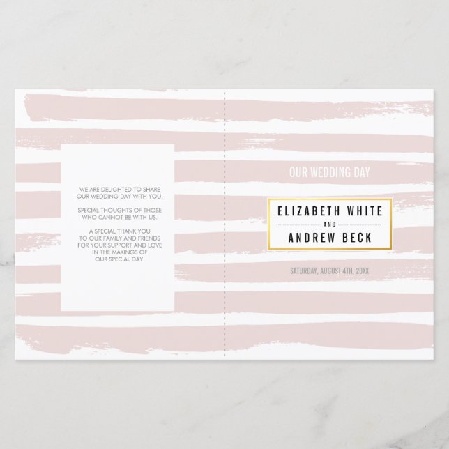 Papier MARIAGE CÉRÉMONIE joli pinceau rose pâle (Devant)