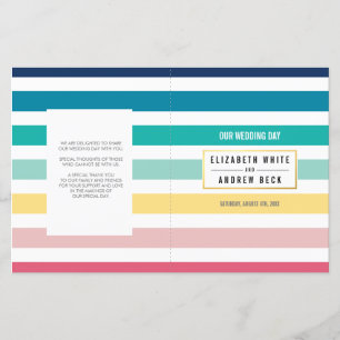Papier MARIAGE CÉRÉMONIE mignonne fun rayures couleurs pa