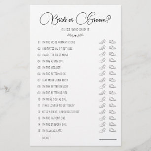 Papier Mariage Chaussure mariée ou mariée noir et blanc