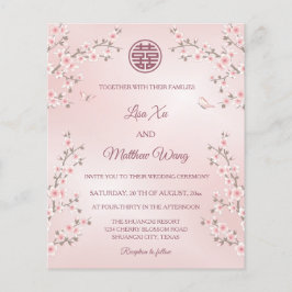 Papier MARIAGE chinois du budget Dustet rose cerisier en 