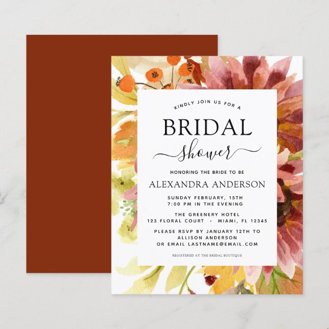 Papier Mariage civil Tournesol à petit budget Fleurs bord (Devant / Derrière)