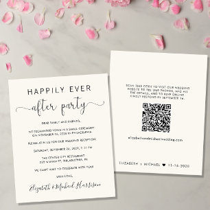 Papier Mariage Cream QR Code Happy Jamais après la fête
