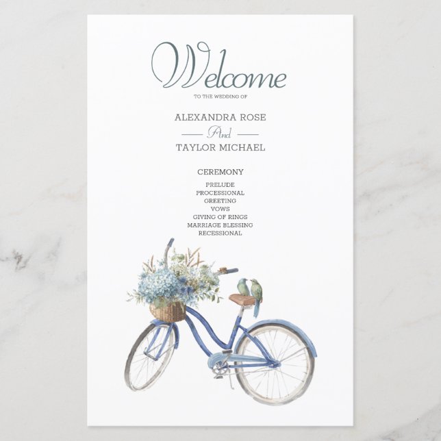 Papier Mariage d'aquarelle à bicyclette de Bohême (Devant)