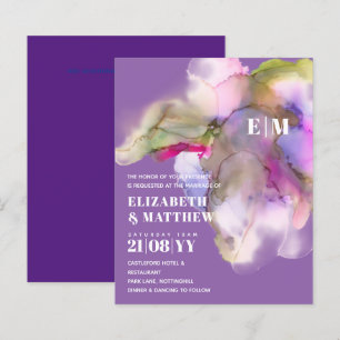 Papier MARIAGE d'aquarelle BUDGET Abstrait violet gris