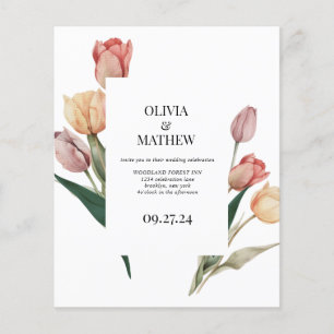 Papier MARIAGE d'aquarelle de tulipe de couleur de budget