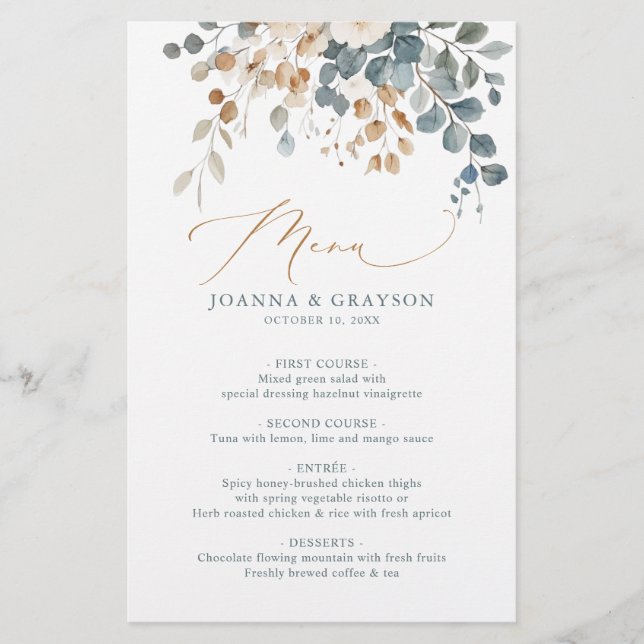 Papier Mariage d'aquarelle florale moelleuse (Devant)