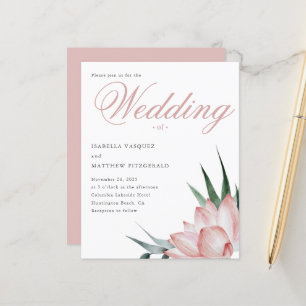 Papier Mariage d'aquarelle florale rose budget