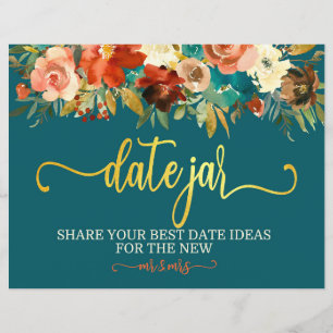 Papier Mariage Date Jar Signal - Mariage Turquoise et ora