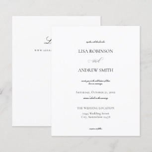 Papier Mariage de calligraphie blanche Budget