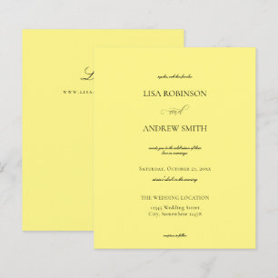 Papier Mariage de calligraphie jaune budget