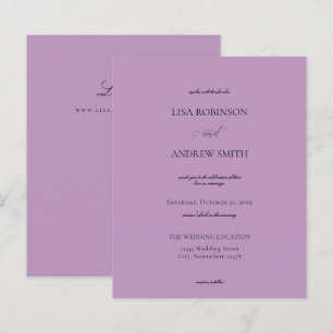Papier Mariage de calligraphie lavande violet budget