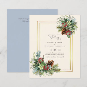 Papier MARIAGE de chardon bleu hiver BUDGET