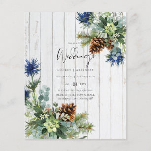 Papier MARIAGE de chardon bleu hiver BUDGET