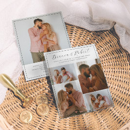 Papier Mariage de collage photo minimaliste de script bud