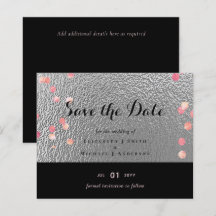 Mariage de Confetti en argent noir rose Rosegold