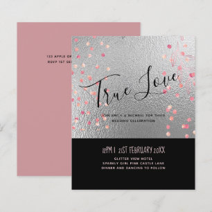 Papier Mariage de Confetti en argent noir rose Rosegold