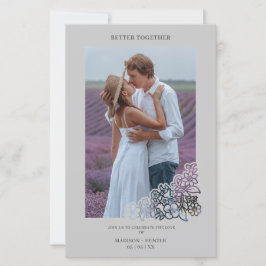 Papier Mariage de de cadre végétal à budget gris