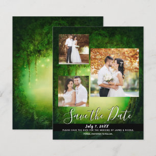 Papier Mariage de forêt verte enchantée Photo Enregistrer
