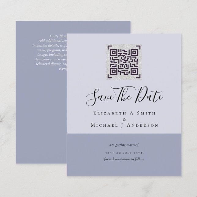 Papier Mariage de la date de sauvegarde du code de numéri (Devant / Derrière)