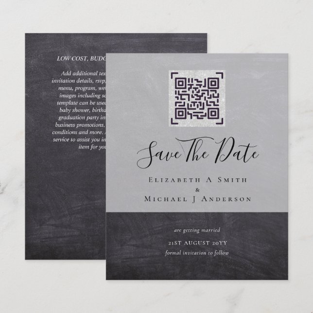 Papier Mariage de la date de sauvegarde du code de numéri (Devant / Derrière)