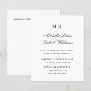 PAPIER MARIAGE DE MONOGRAMME PLAIN ÉLÉGANT BUDGET
