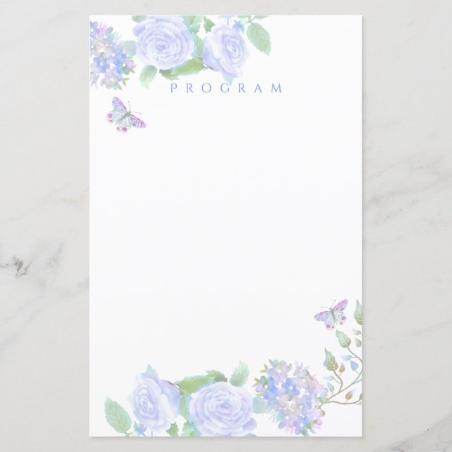 Papier Mariage de monogramme Rose bleu (Devant)